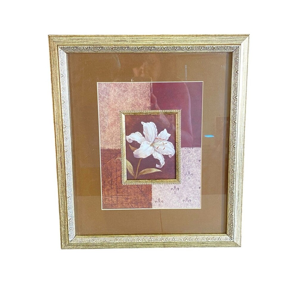 Everlasting Lily by Vivian Flasch Print Gold Ornate Framed Artwork 16 x 14